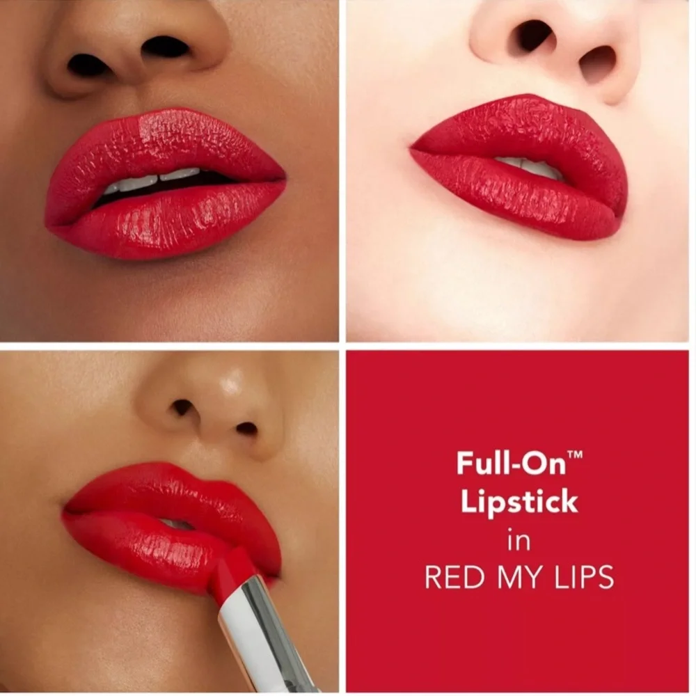 💎 Buxom Full-On Satin Lipstick in Red My Lips Full-Size New In Box